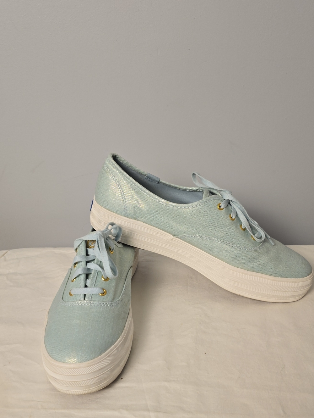 Keds Light Blue Platform Canvas Sneakers - Women